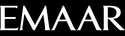 logo emaar blanco, fondo negro